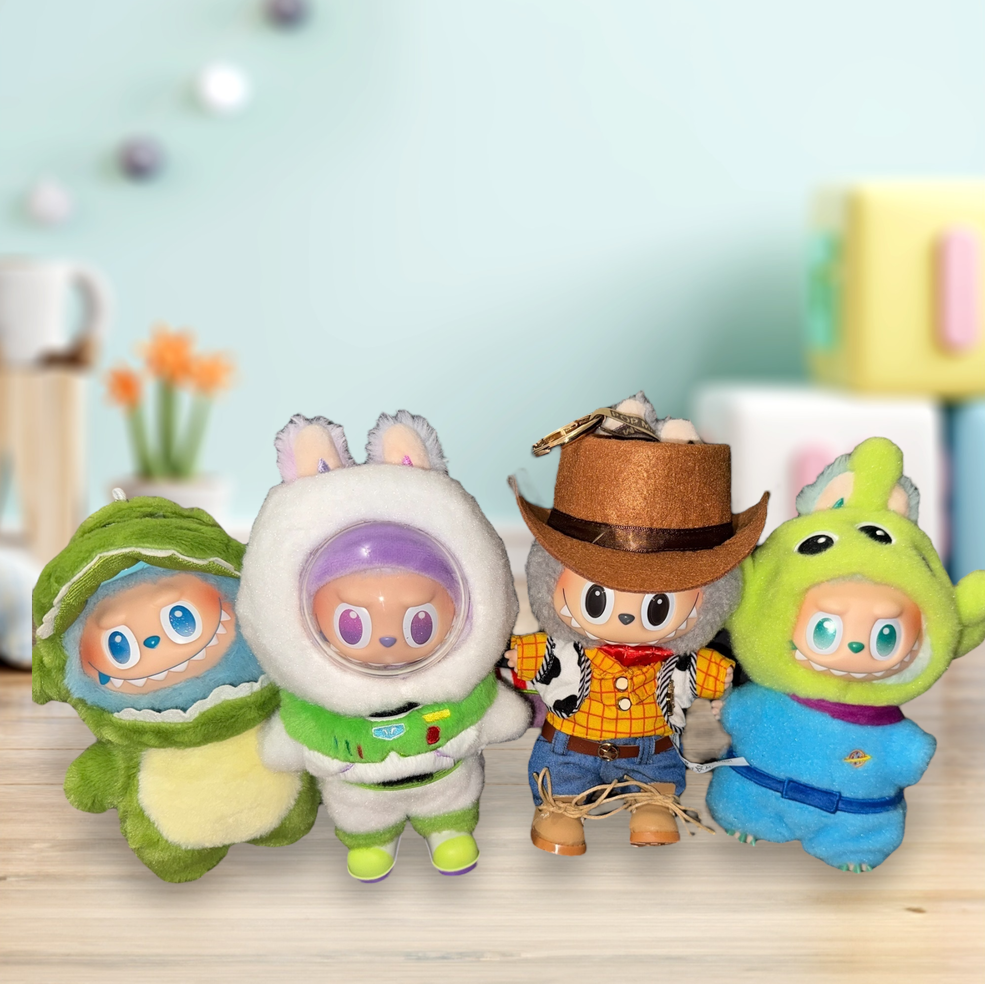 4 Themed Costumes (Cowboy, Space Ranger, Dino, Three-Eyed Alien)