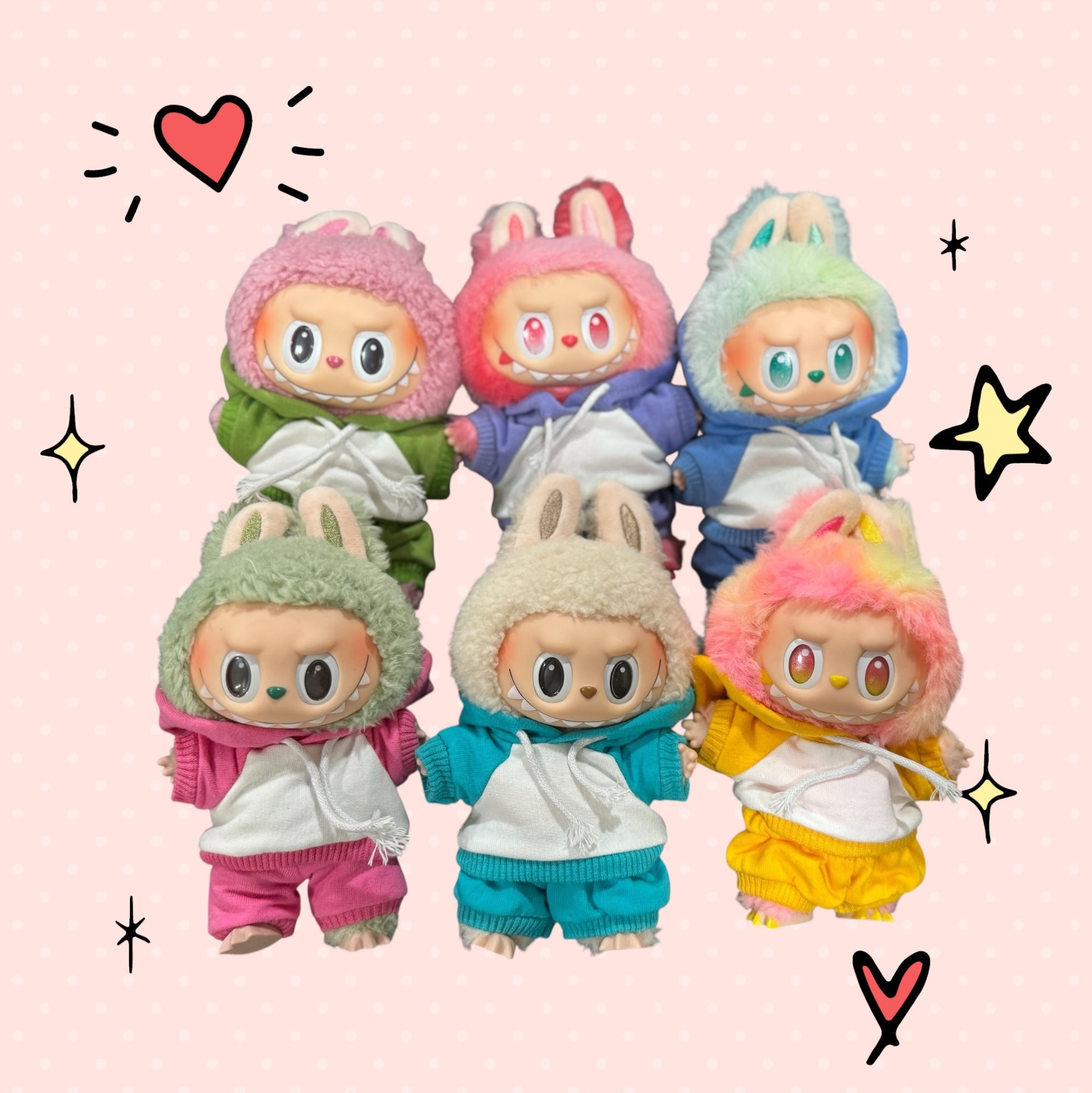 Hoodie Outfits Multiple Colors Available for 17cm Doll